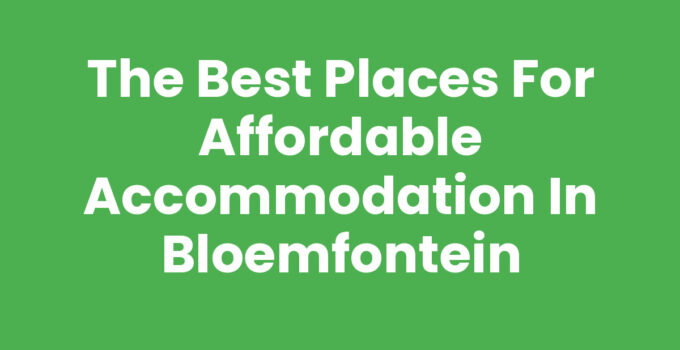 Affordable accommodation in Bloemfontein showcasing guesthouses and hotels.