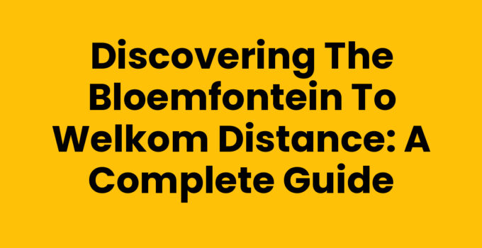 Map showing the Bloemfontein to Welkom distance and route.
