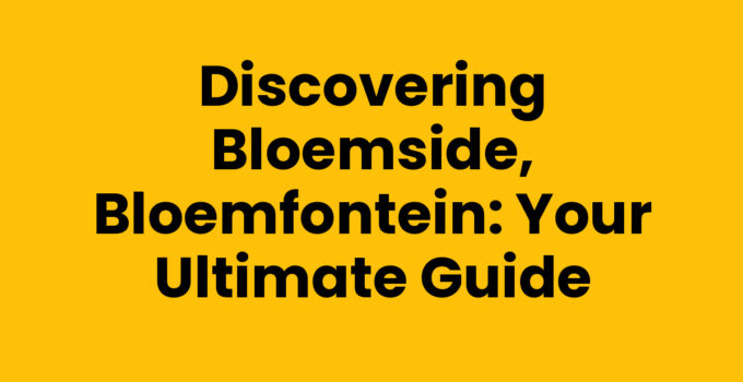 A scenic view of Bloemside, Bloemfontein showcasing local attractions.