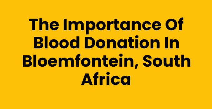 Blood donation in Bloemfontein supporting community health