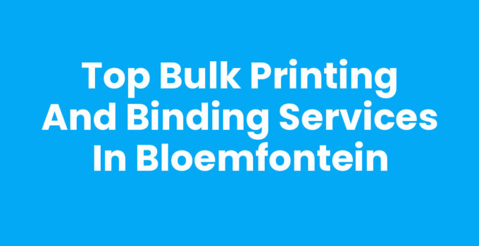 Bulk printing and binding services Bloemfontein