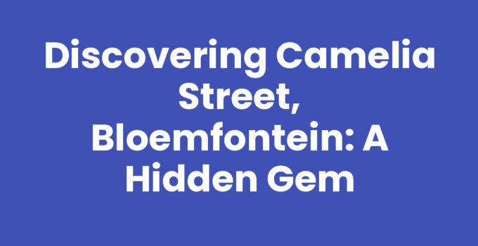 Discovering Camelia Street, Bloemfontein: A Hidden Gem