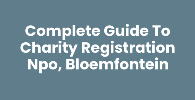 Charity registration NPO in Bloemfontein process