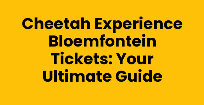 Cheetah Experience Bloemfontein tickets and admission.