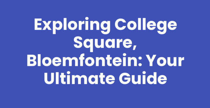 A vibrant view of College Square, Bloemfontein with lush gardens and community activities.