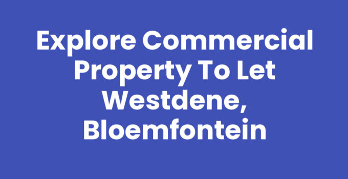 Commercial property to let in Westdene, Bloemfontein
