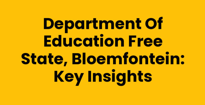 Department of Education Free State, Bloemfontein overview