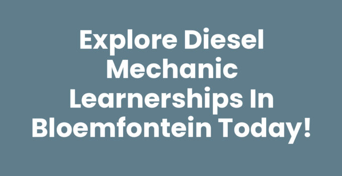 Diesel mechanic learnerships in Bloemfontein training session