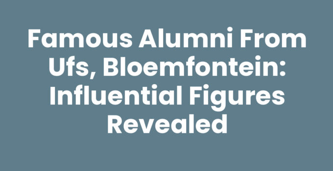 Famous alumni from UFS, Bloemfontein showcasing their achievements