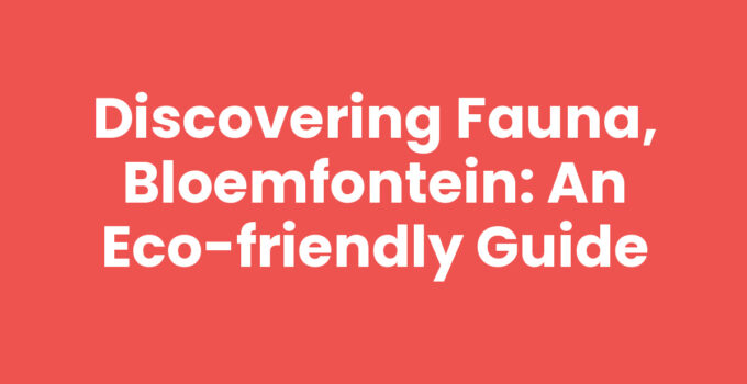 Fauna of Bloemfontein featuring diverse wildlife species