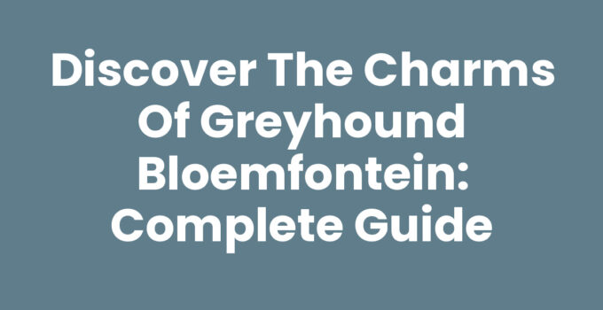 Discover the Charms of Greyhound Bloemfontein: Complete Guide