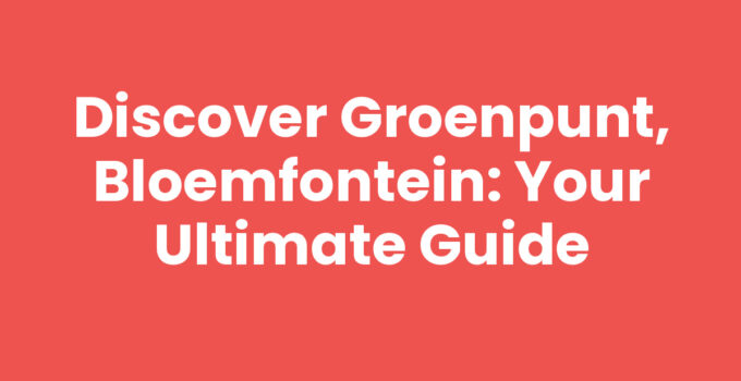 Groenpunt, Bloemfontein community view showcasing parks and homes