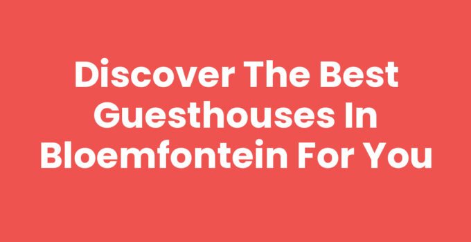 Charming guesthouses in Bloemfontein, showcasing local architecture and hospitality