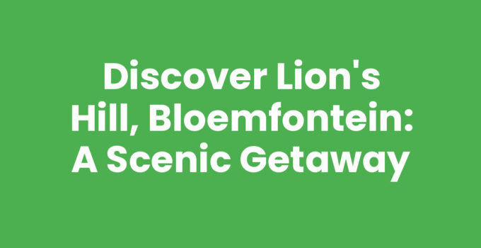 Stunning view of Lion's Hill, Bloemfontein during sunset