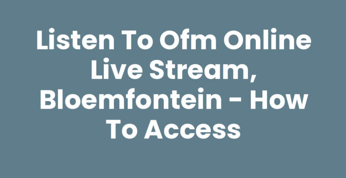 Listen to OFM online live stream, Bloemfontein