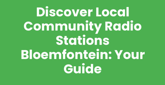 Local community radio stations Bloemfontein connecting the community