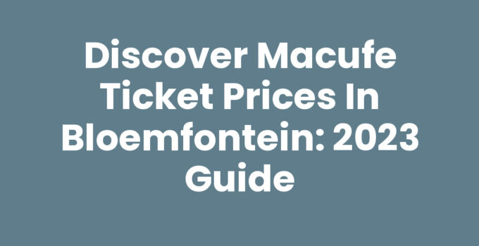 MACUFE ticket prices in Bloemfontein festival image