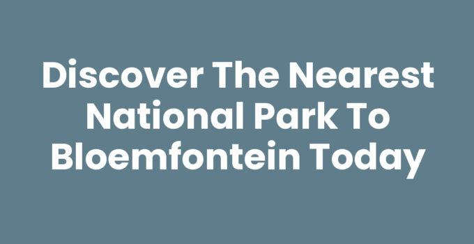 Nearest national park to Bloemfontein - Gariep Dam Nature Reserve