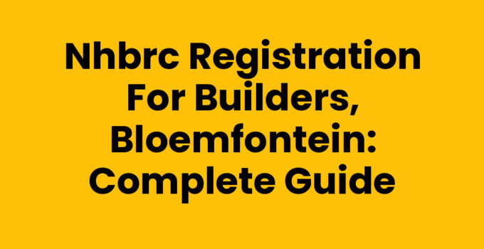 NHBRC registration for builders in Bloemfontein