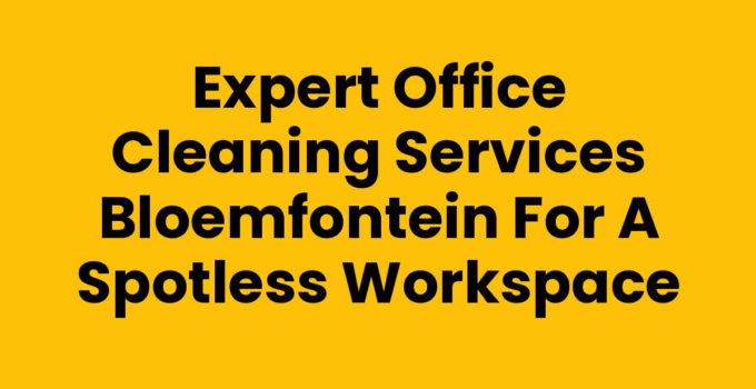 Man cleaning an office workspace with Office cleaning services Bloemfontein