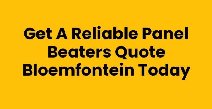 Panel beaters quote Bloemfontein - car repair services