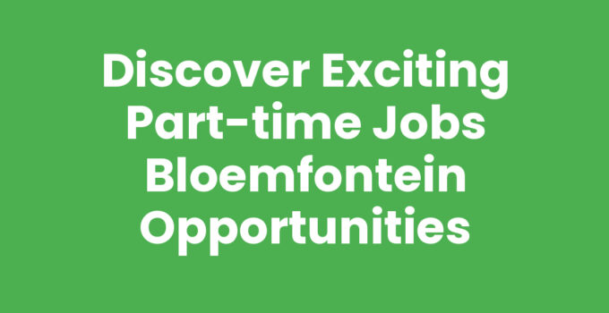 A collage of various part-time jobs available in Bloemfontein