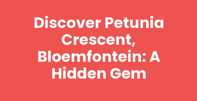 Scenic view of Petunia Crescent, Bloemfontein showcasing local architecture