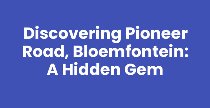 A scenic view of Pioneer Road, Bloemfontein, showcasing its historical charm.