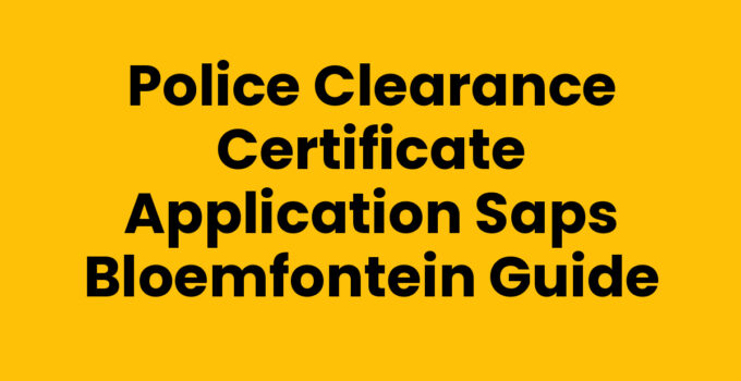 Police clearance certificate application process SAPS Bloemfontein