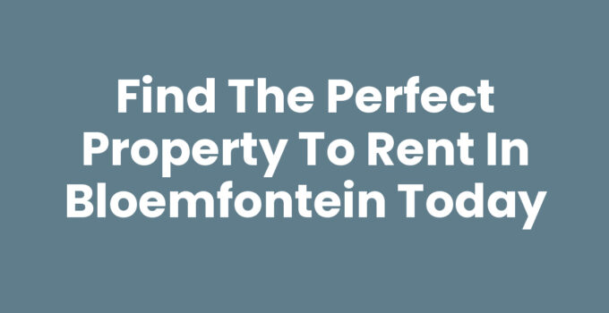 Property to rent in Bloemfontein with a view of the city skyline