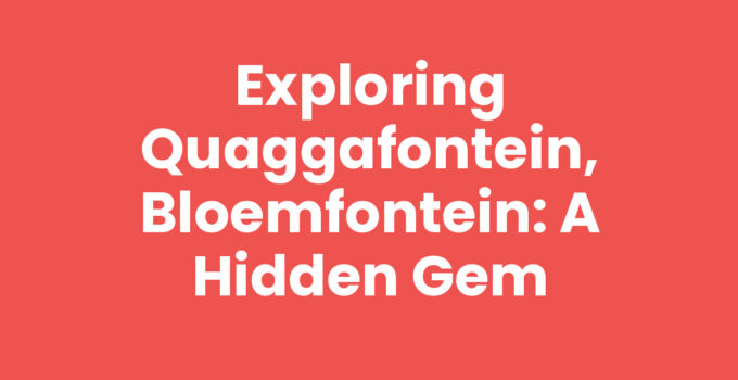 Beautiful landscape of Quaggafontein, Bloemfontein with local architecture.