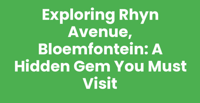 Rhyn Avenue, Bloemfontein - A charming street with cafes and botanical gardens.