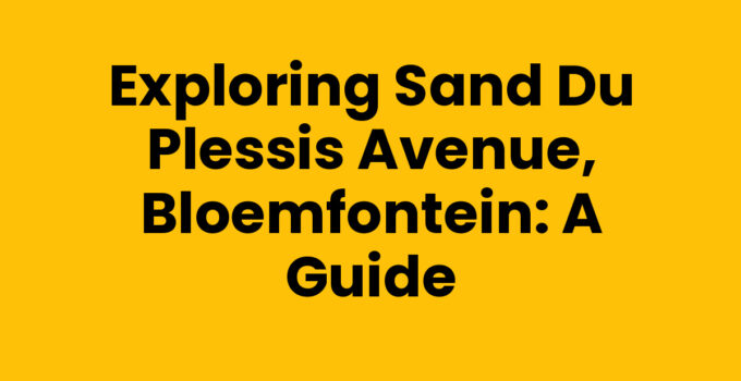 Sand du Plessis Avenue, Bloemfontein with shops and greenery