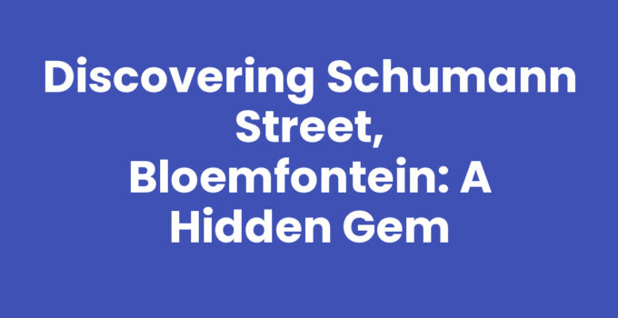 Schumann Street, Bloemfontein: A charming view of local shops and cafes