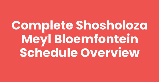 Shosholoza Meyl Bloemfontein schedule train timetable