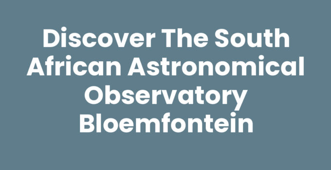 South African Astronomical Observatory Bloemfontein showcasing telescopes and the night sky.