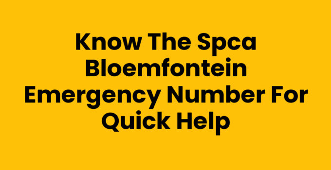 SPCA Bloemfontein emergency number for animal rescue