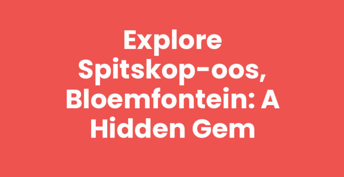 Scenic view of Spitskop-Oos, Bloemfontein, showcasing its beauty and tranquility.