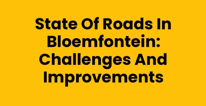 State of roads in Bloemfontein with visible potholes and traffic signs.