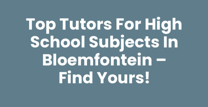 Tutors for high school subjects Bloemfontein helping students study.